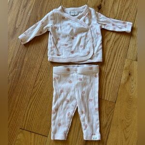 Kit + Pearl Wrap Top and Leggings Set with Apple Print